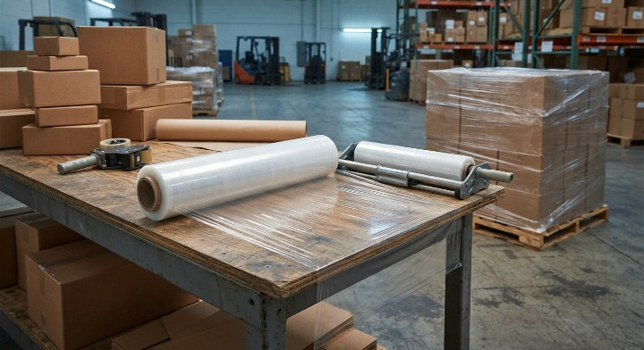 Roll of industrial stretch film wrap